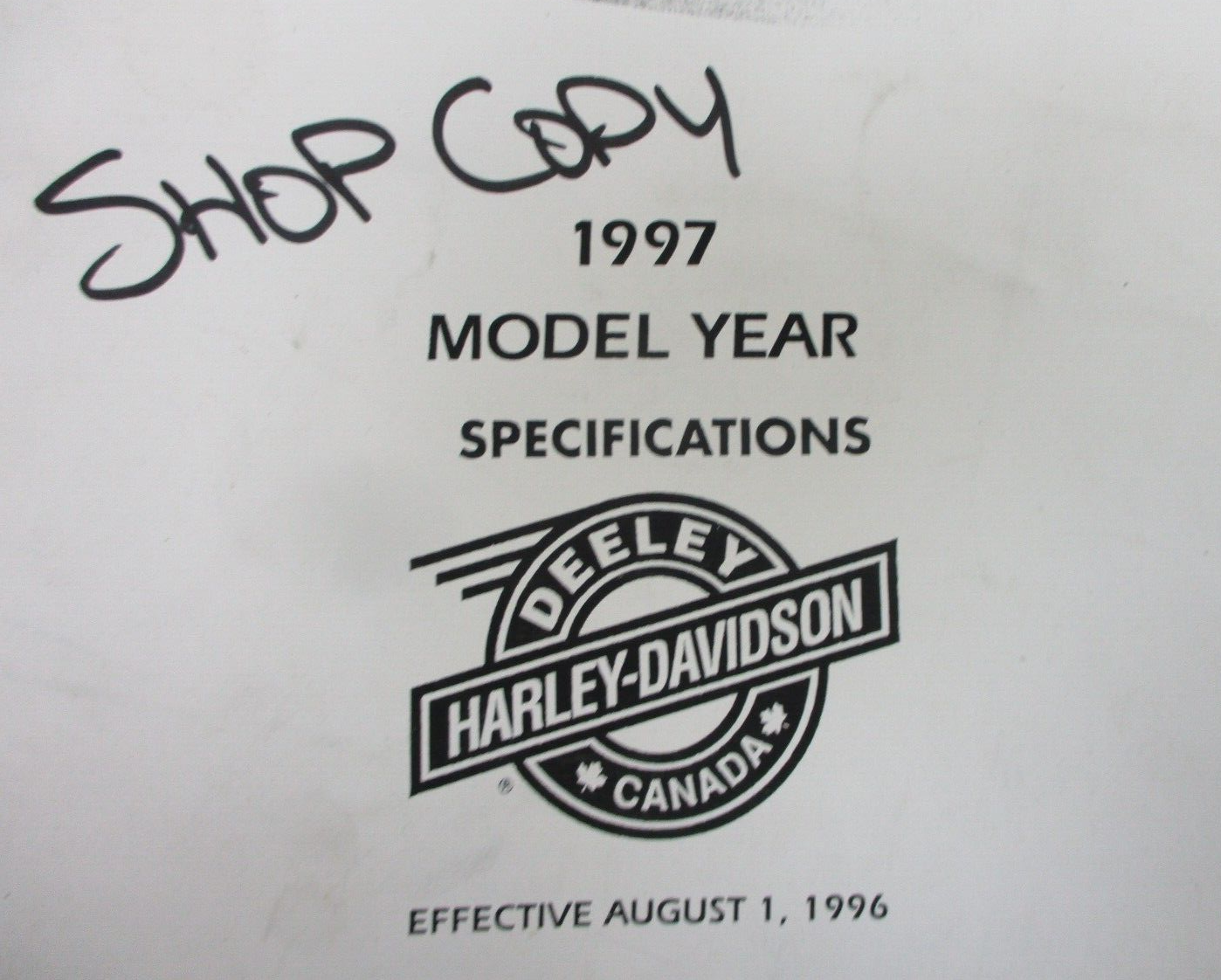 Harley-Davidson 1997 Specification Manual