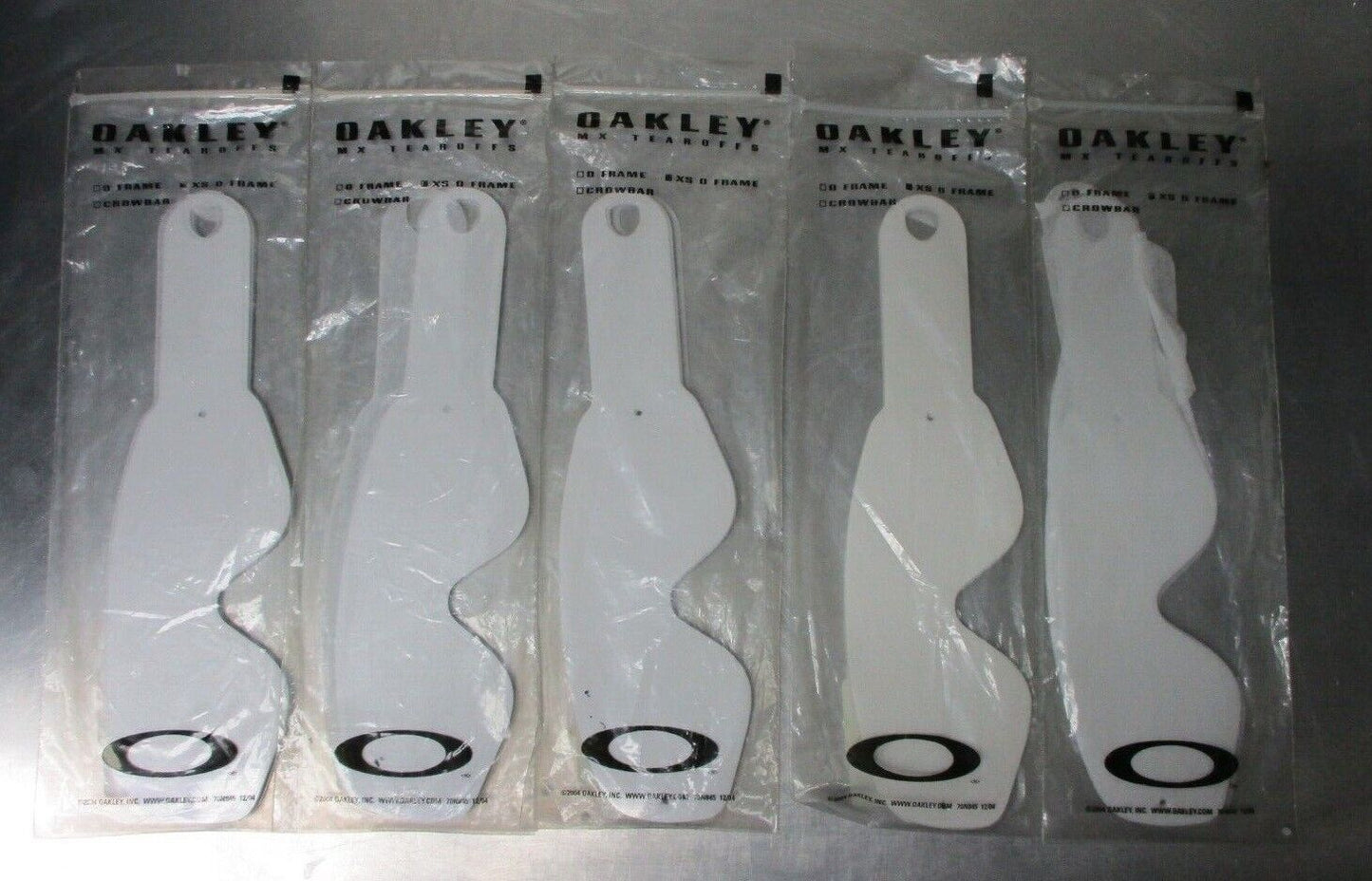 Oakley MX Tearoffs, XS O Frame, 5PK x 25 Tearoffs = 125 Tearoffs