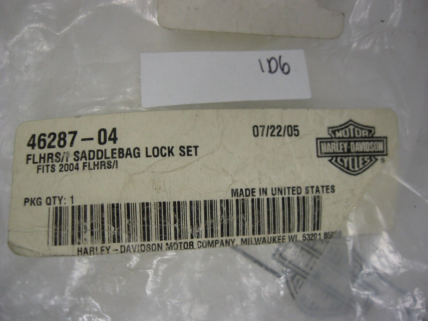 Harley-Davidson OEM 04 & Later FLHRS/I Saddlebag Lock Set 46287-04