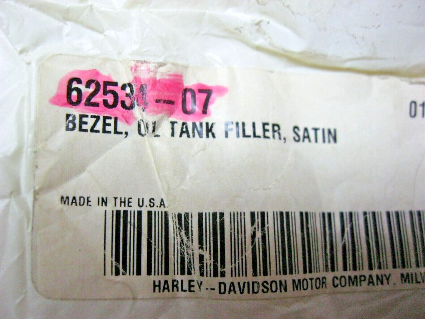 Harley Davidson OEM 2008-2020 XL Satin Oil Tank Filler Bezel  62534-07