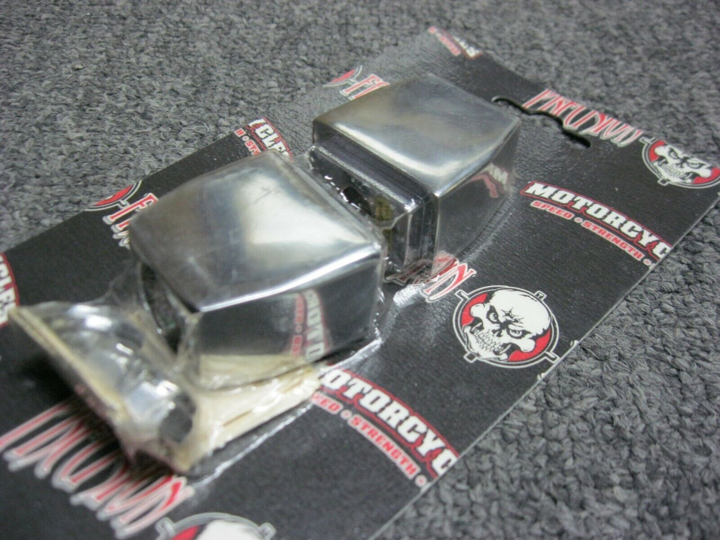 Chrome Swingarm Axle Adjuster Caps 1973-1986 Harley-Davidson Models DS-195054