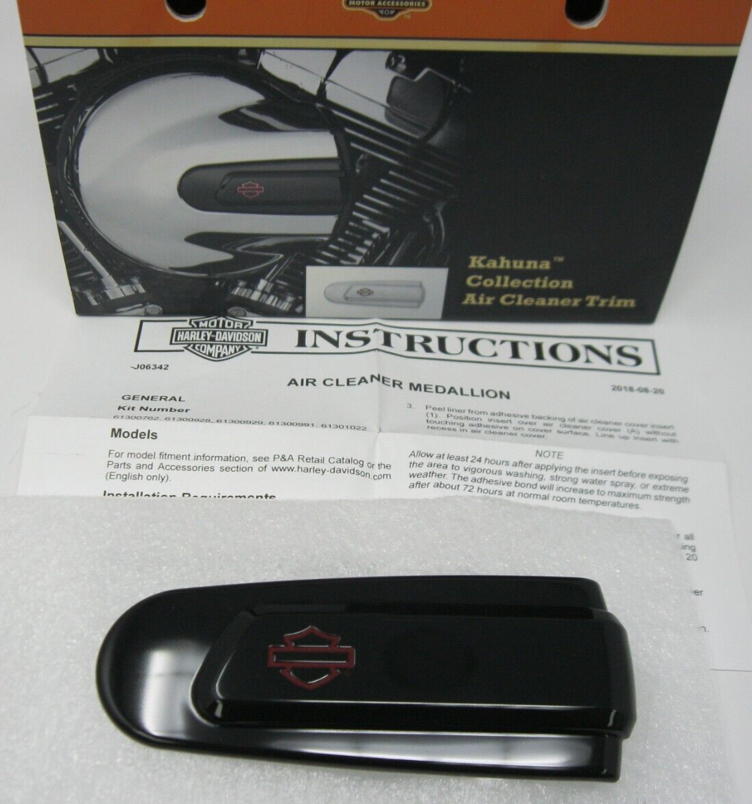 Harley-Davidson OEM Gloss Black Kahuna Collection Air Cleaner Trim 61300929