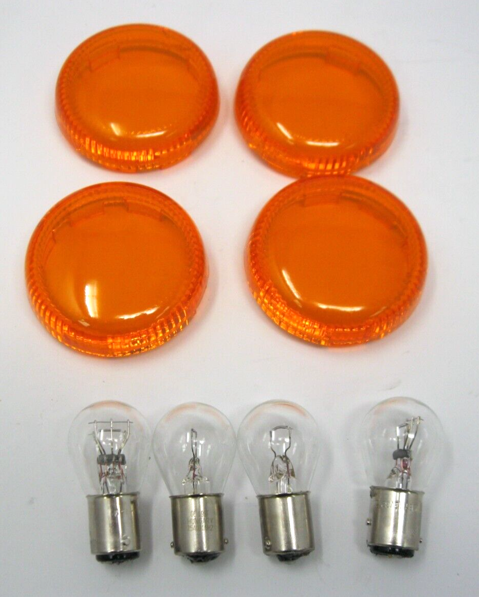 Unbranded 4-Pack of Amber Signal Light Lens's. Replaces Harley OEM 68755-07