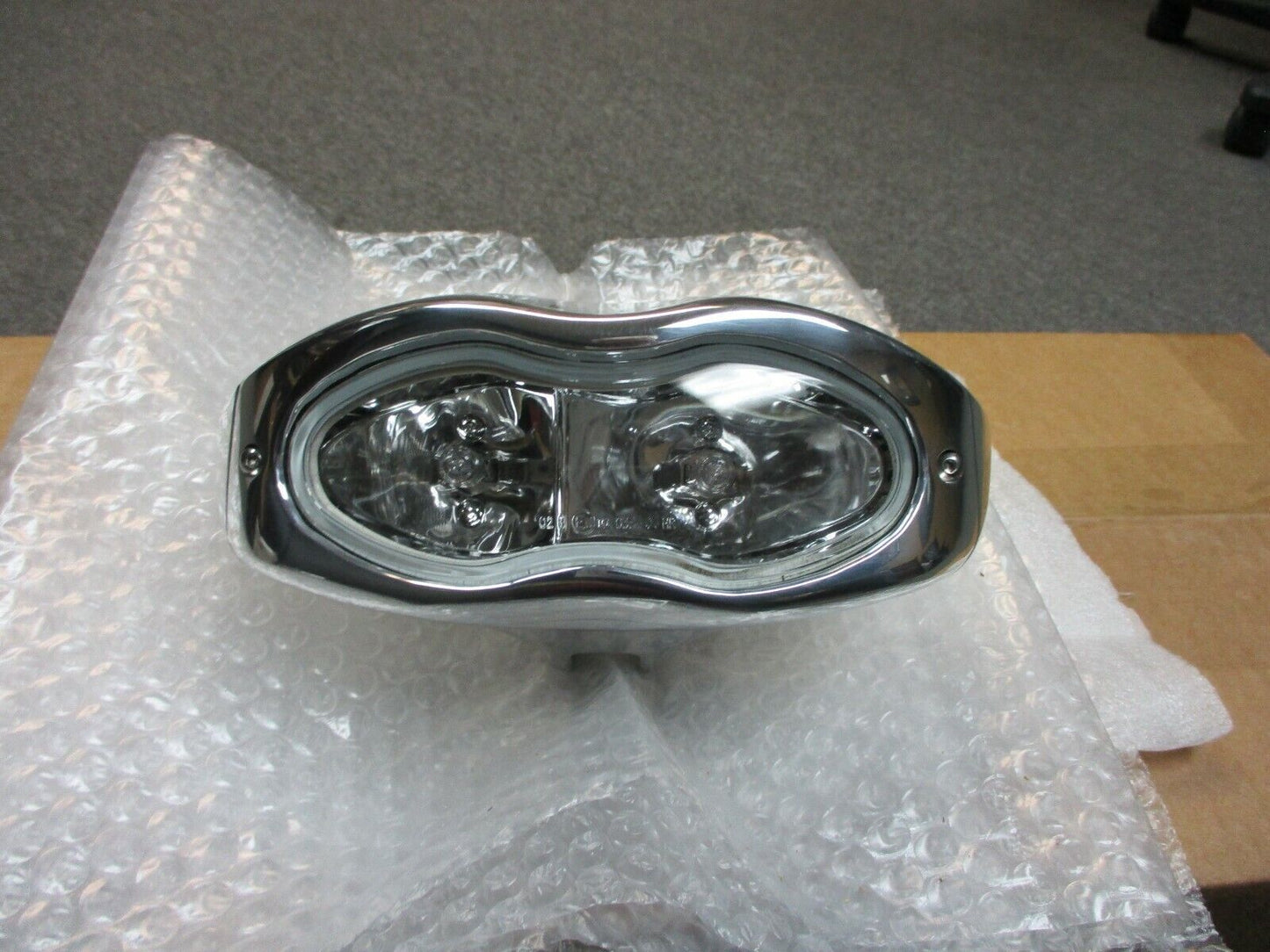 Eurocomponents Headlight 3D Polished Solid Billet for Harley Davidson V-Rods