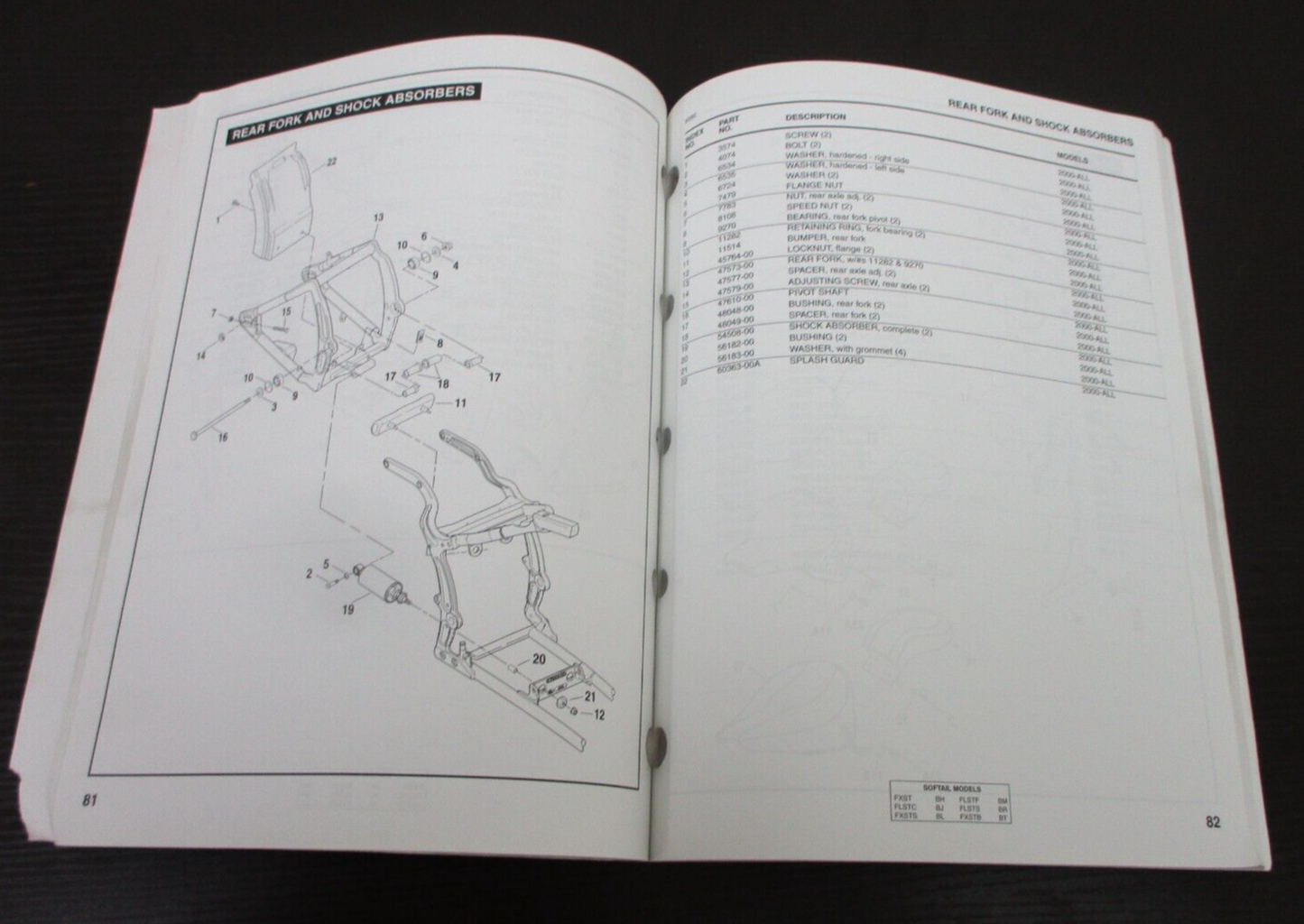 Harley-Davidson 2000 Softail Models Parts Catalog 99455-00