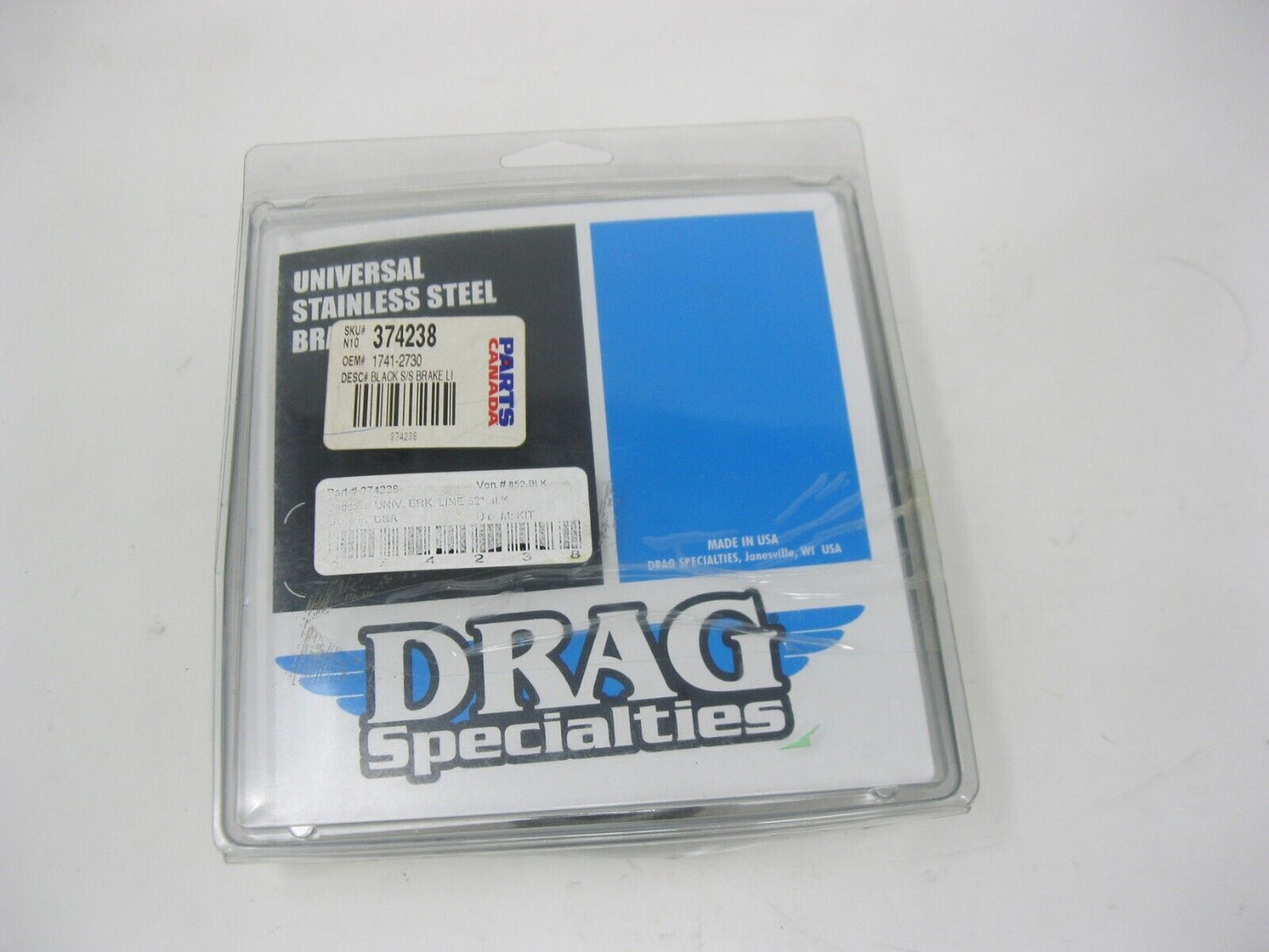 Drag Specialties 1741-2730 Black S/S Brake Line