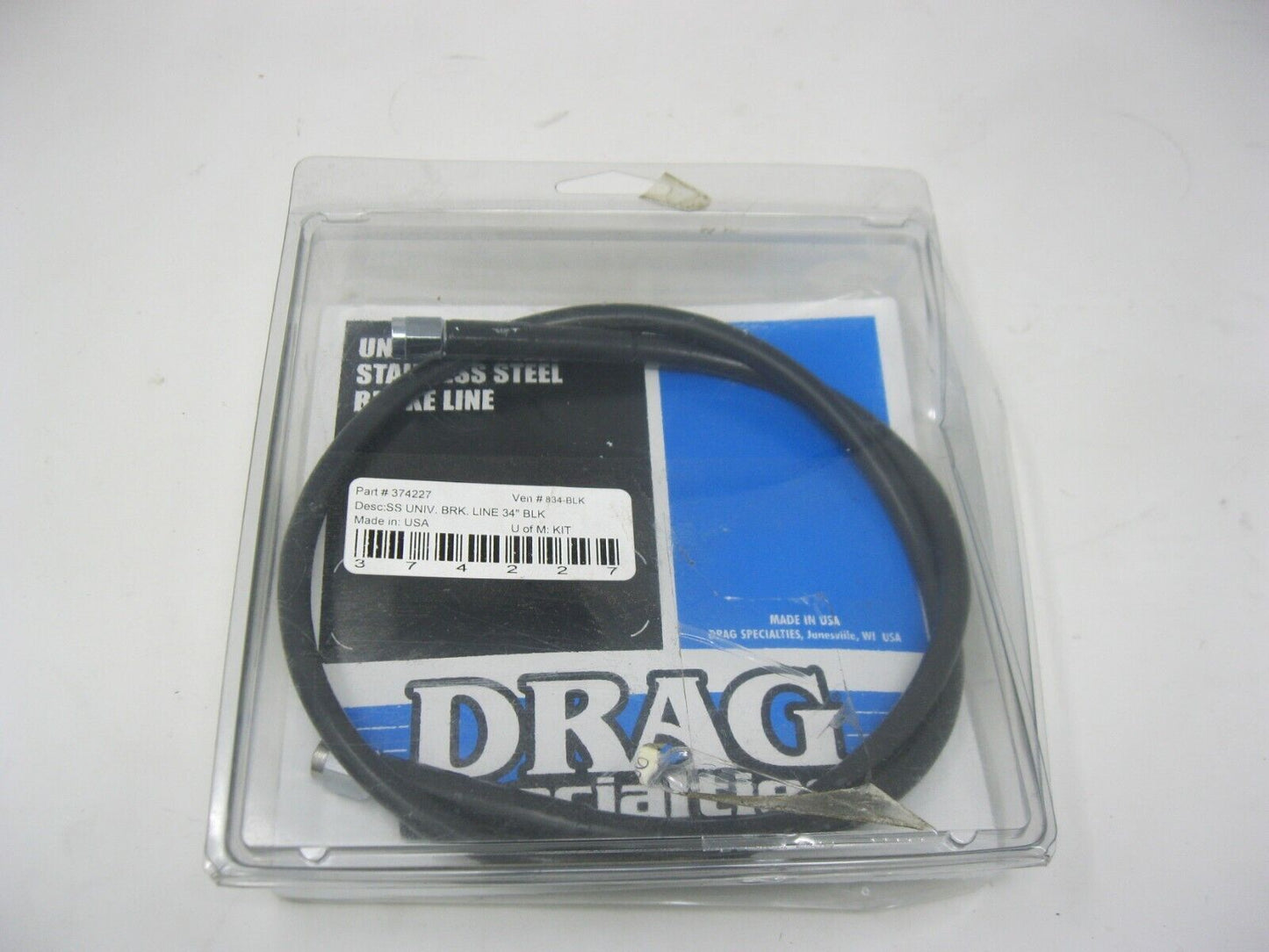 Drag Specialties 834-BLK s/s UNIV. Brake Line 34'' Black