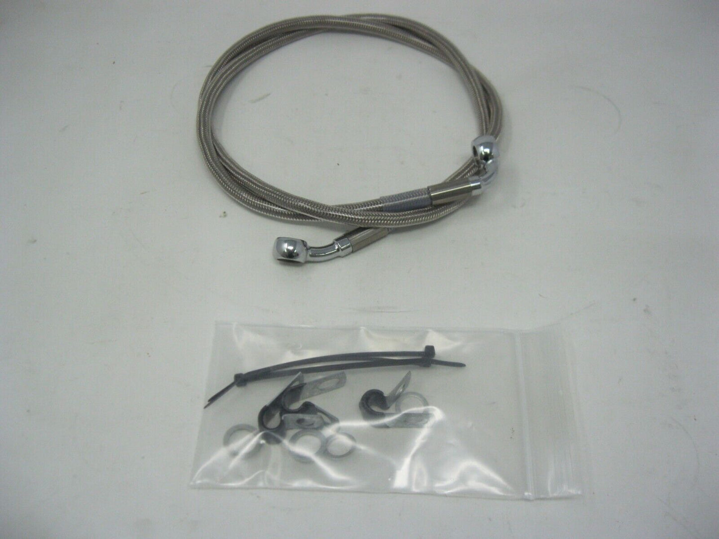 Drag Specialties - 660214-8 - Extended Stainless Steel Front Brake Line Kit