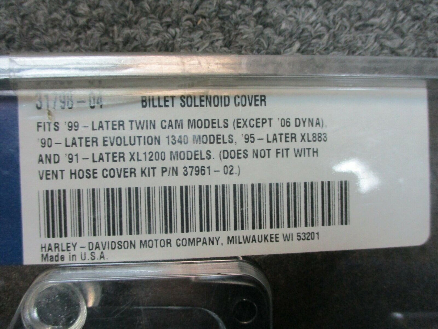 Harley-Davidson OEM Billet Solenoid Cover 31798-04