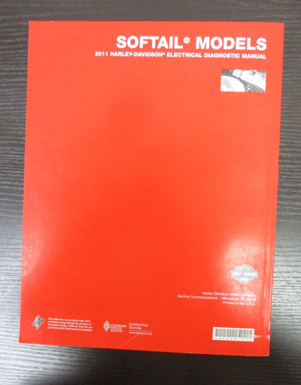 Harley-Davidson  Softail Models 2011 Electrical Diagnostic Manual 99498-11