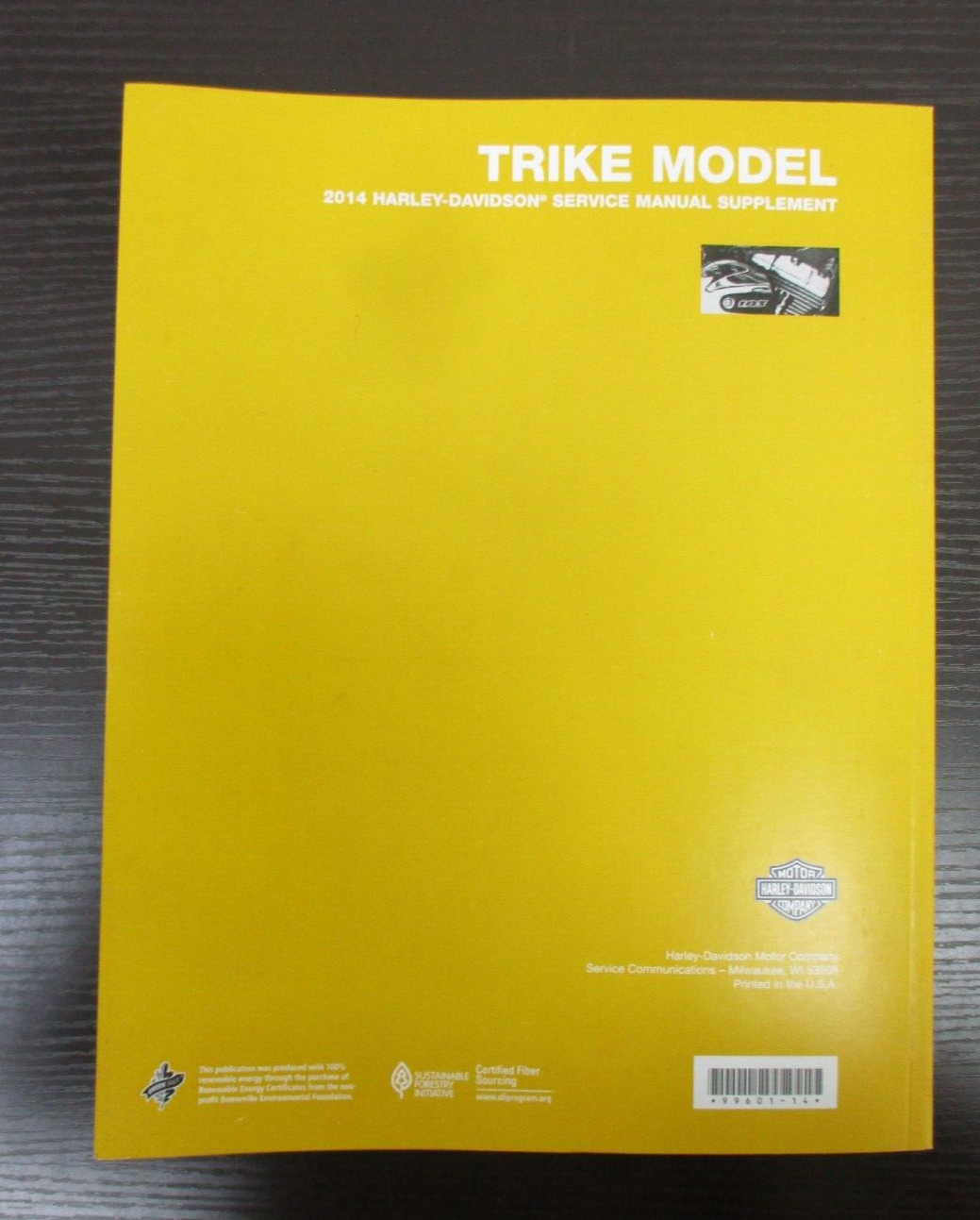 Harley-Davidson Trike Models 2014 Service Manual Supplement 99601-14