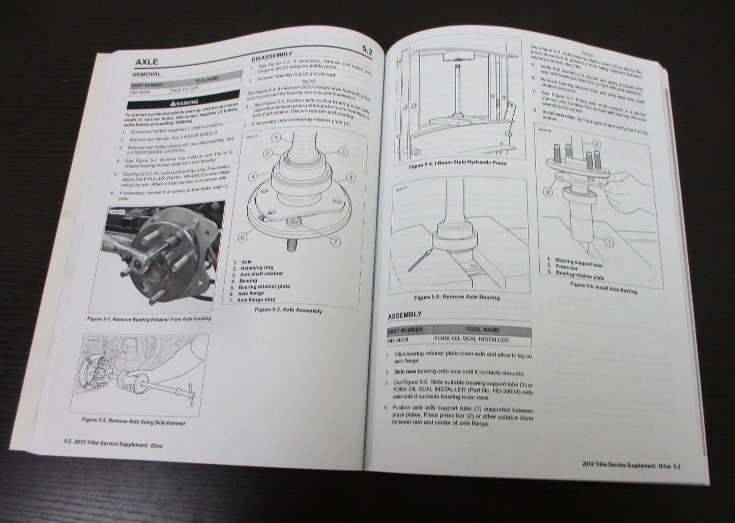 Harley-Davidson Trike Models 2012 Service Manual Supplement 99601-12