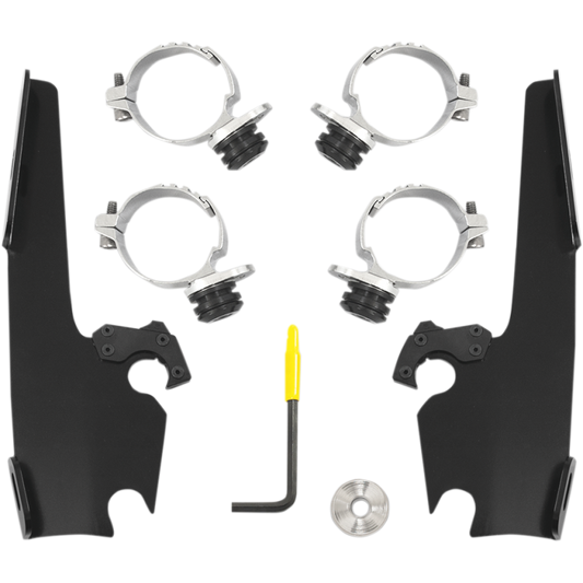 Memphis Shades MEB2016 Black Trigger Lock Windshield Mount Kit for 14-17 FXDL