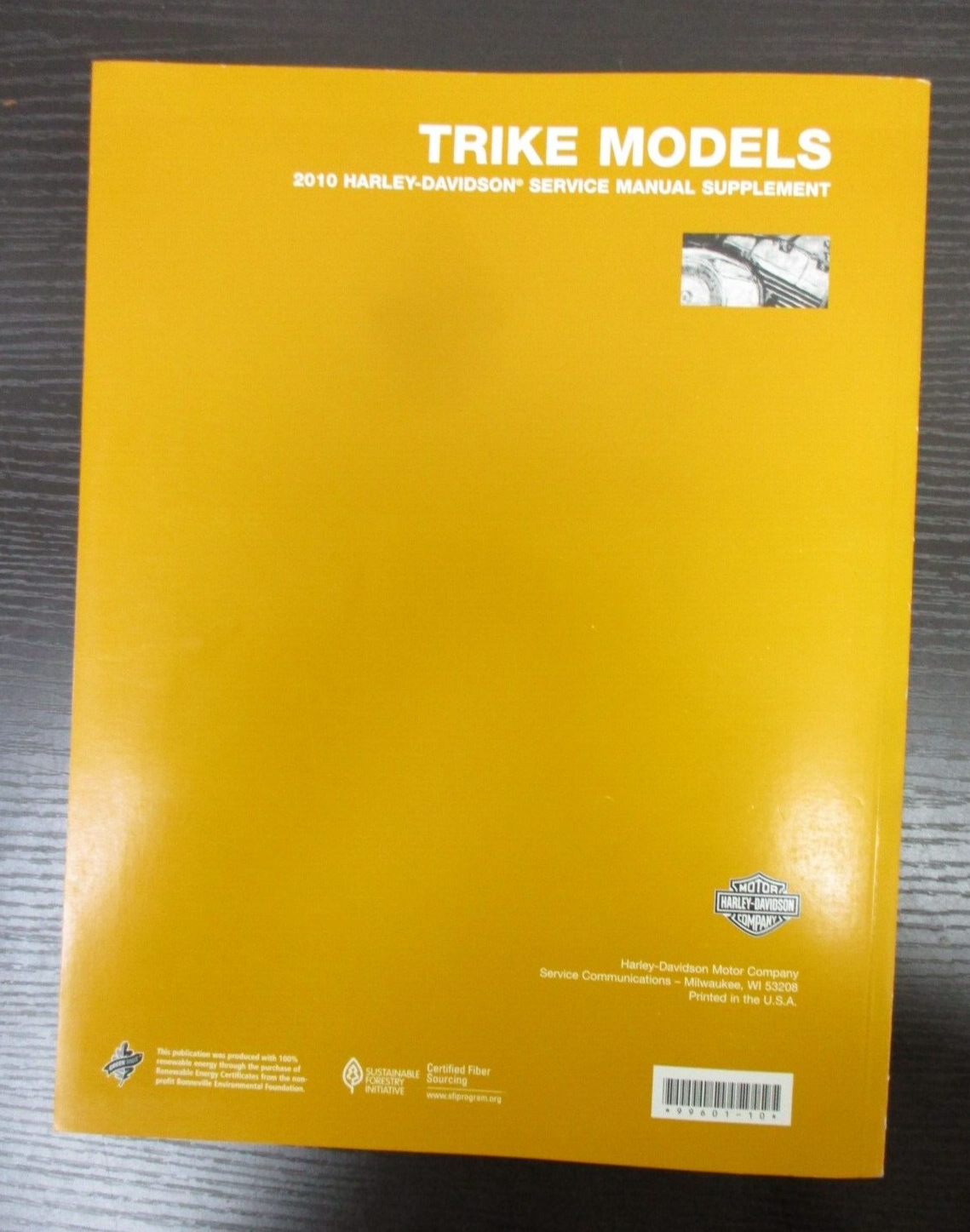 Harley-Davidson Trike Models 2010 Service Manual Supplement 99601-10
