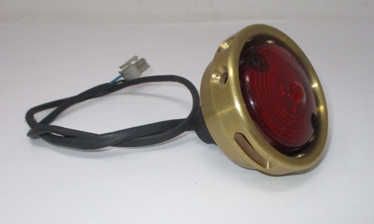 Tail Light  2 3/4 inch Round Drilled Brass License Plate Light  107-0045