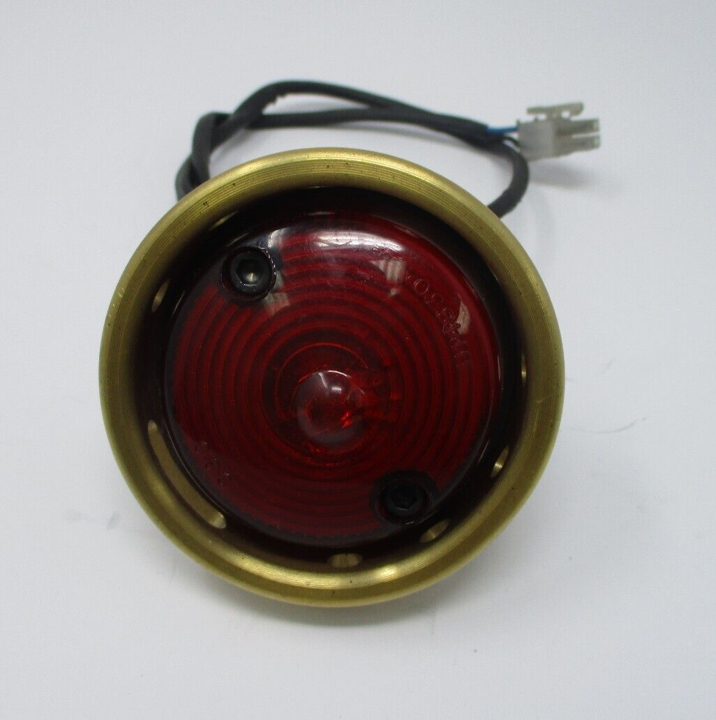 Tail Light  2 3/4 inch Round Drilled Brass License Plate Light  107-0045