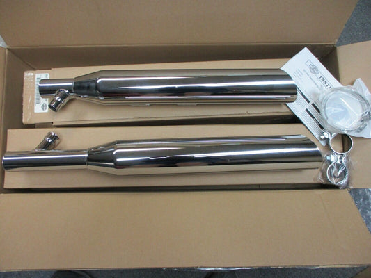 Harley Davidson OEM FLSTF, FXSTDI Chrome Slash Down Slip On Mufflers 80421-06