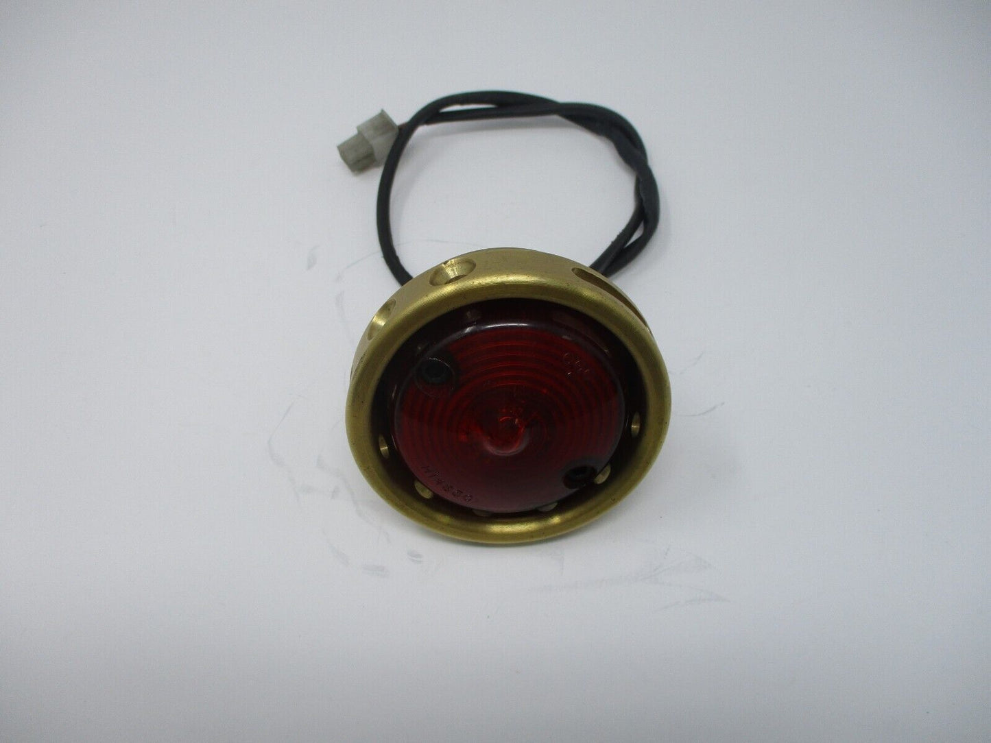 Tail Light  2 3/4 inch Round Drilled Brass License Plate Light  107-0045