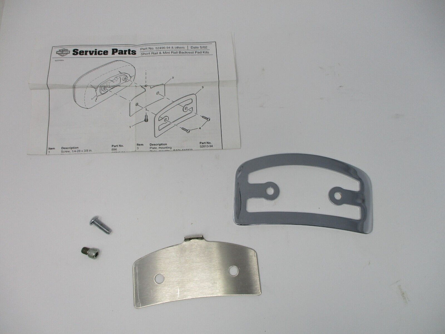 Harley-Davidson OEM Short Rail and Mini Rail Backrest Pad 52514-94