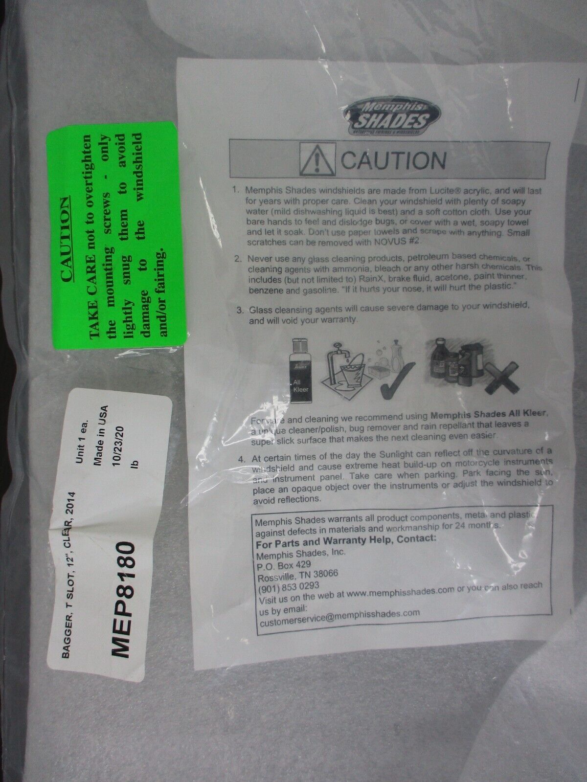 Memphis Shades MEP8180 FLHT/X 12'' Clear Windshield