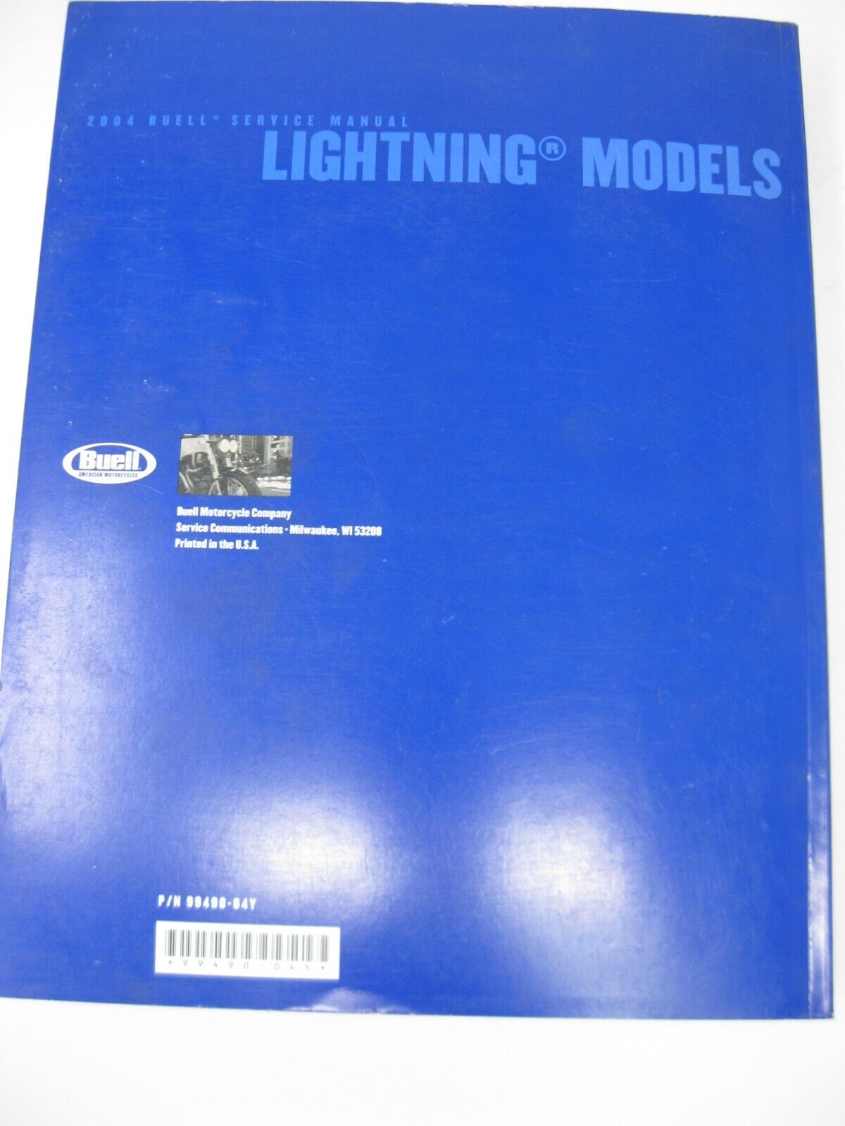 Buell Service Manual 2004 Lightning Models 99490-04Y