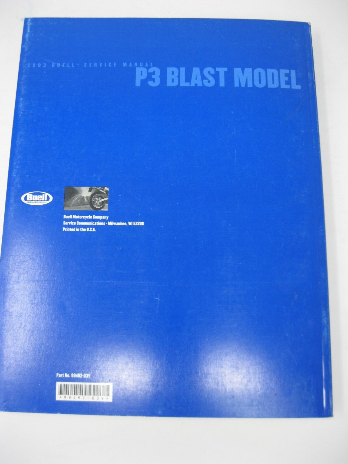 Buell Service Manual 2003 P3 Blast Model 99492-03Y