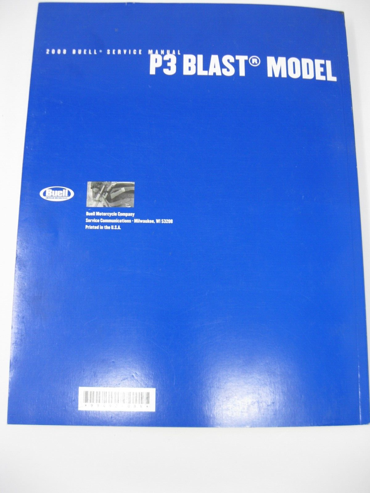 Buell Service Manual 2008 P3 Blast Model 99492-08Y