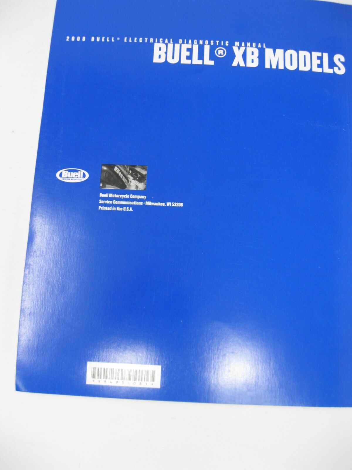 Buell Electrical Diagnostic Manual 2008 XB Model 99493-08Y