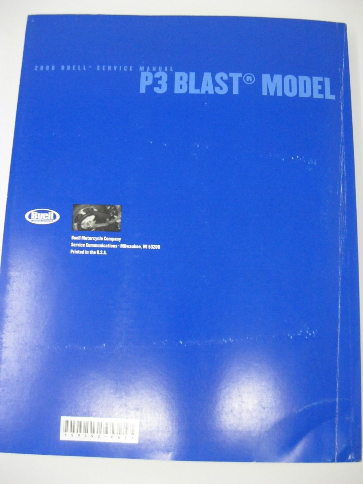 Buell Service Manual 2006 P3 Blast Model 99492-06Y