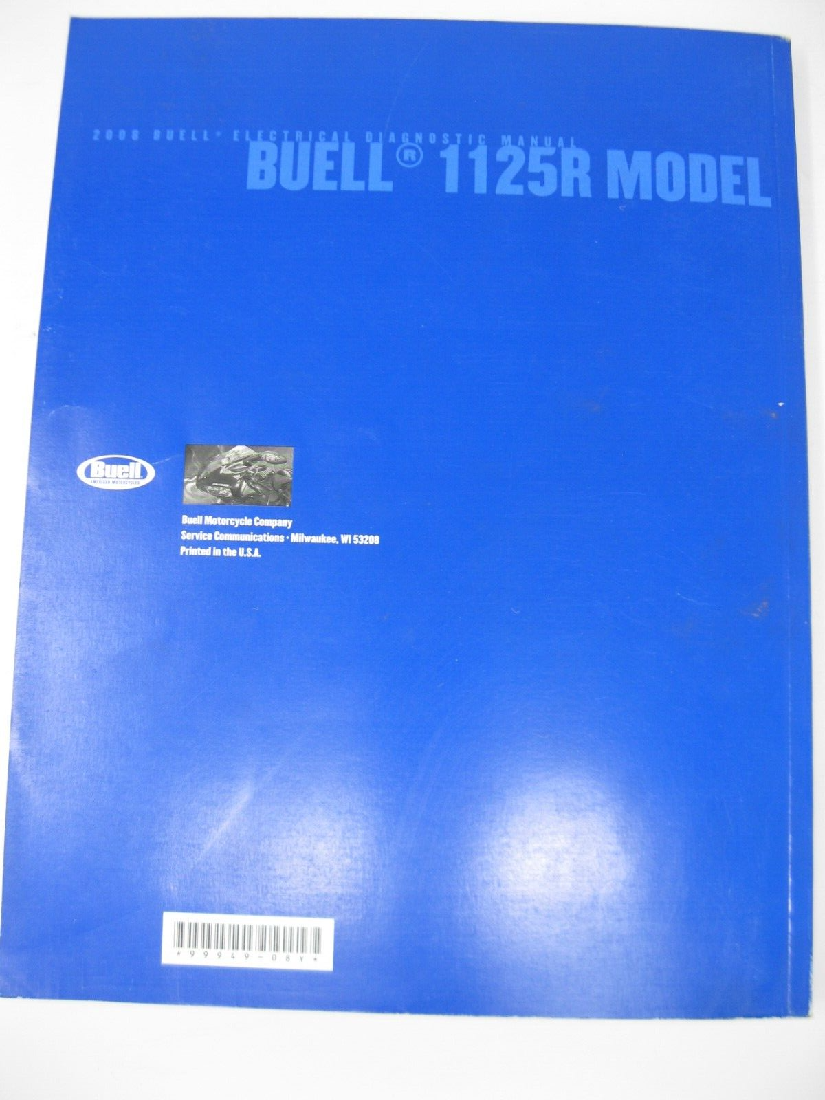 Buell Electrical Diagnostic Manual 2008 1125R Model 99949-08Y