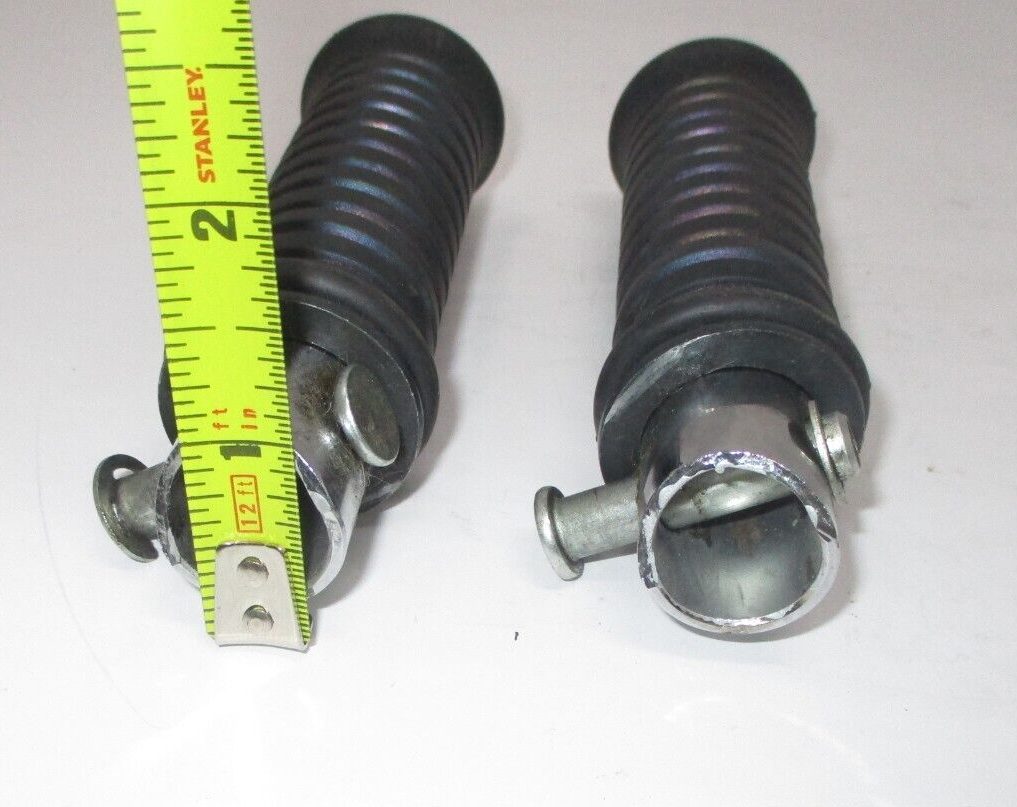 Rubber and Chrome Hand Grip Pair Unknown Fitment