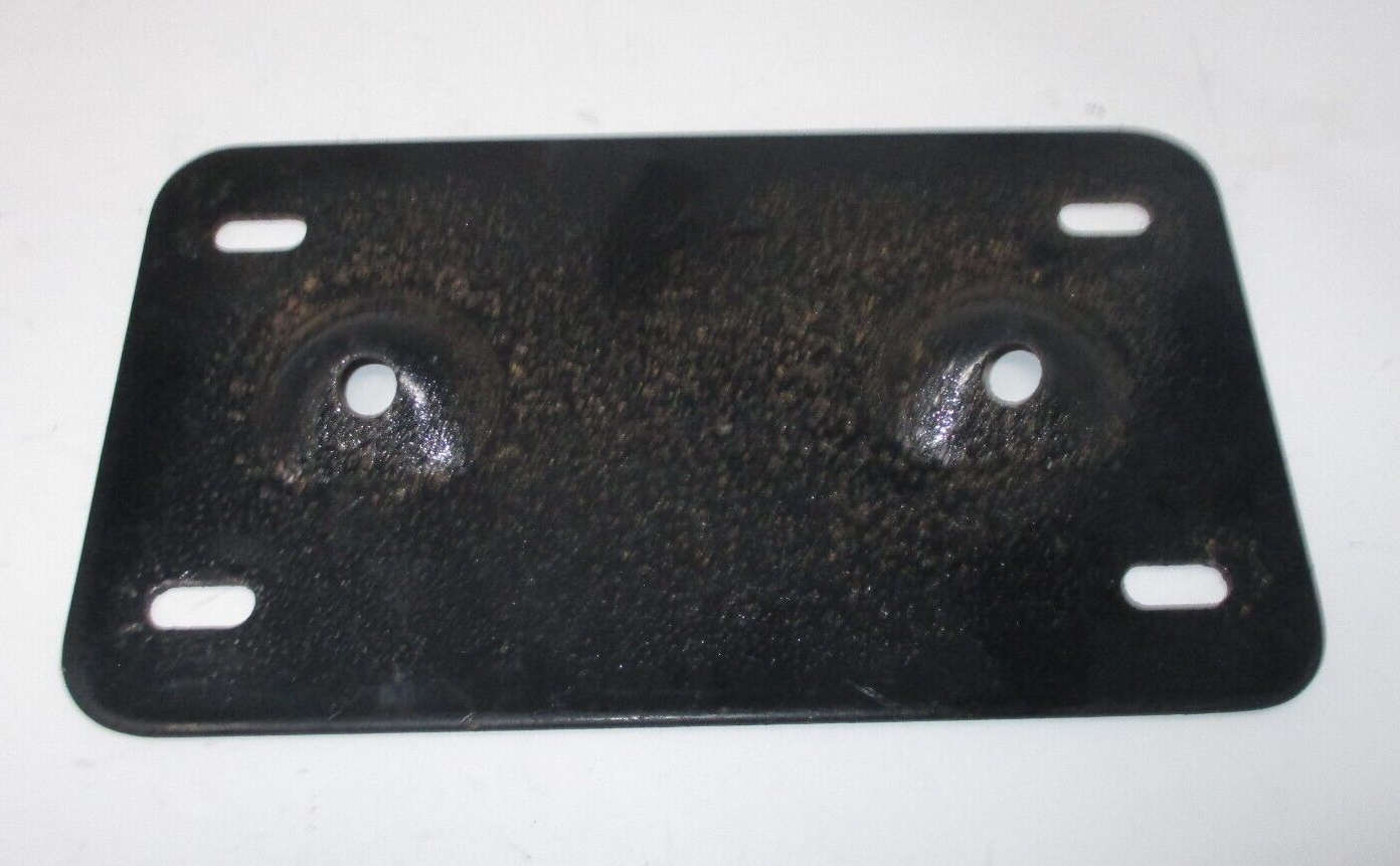 Black Steel Lay Down License Plate for Mounting Bar Unknown Fitment