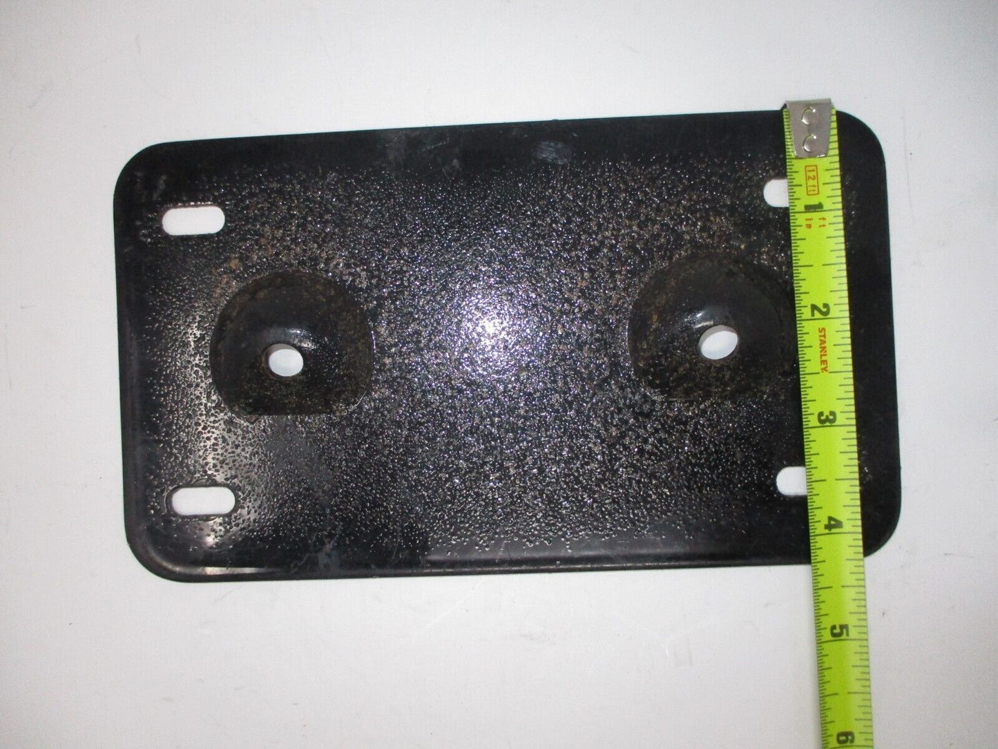 Black Steel Lay Down License Plate for Mounting Bar Unknown Fitment