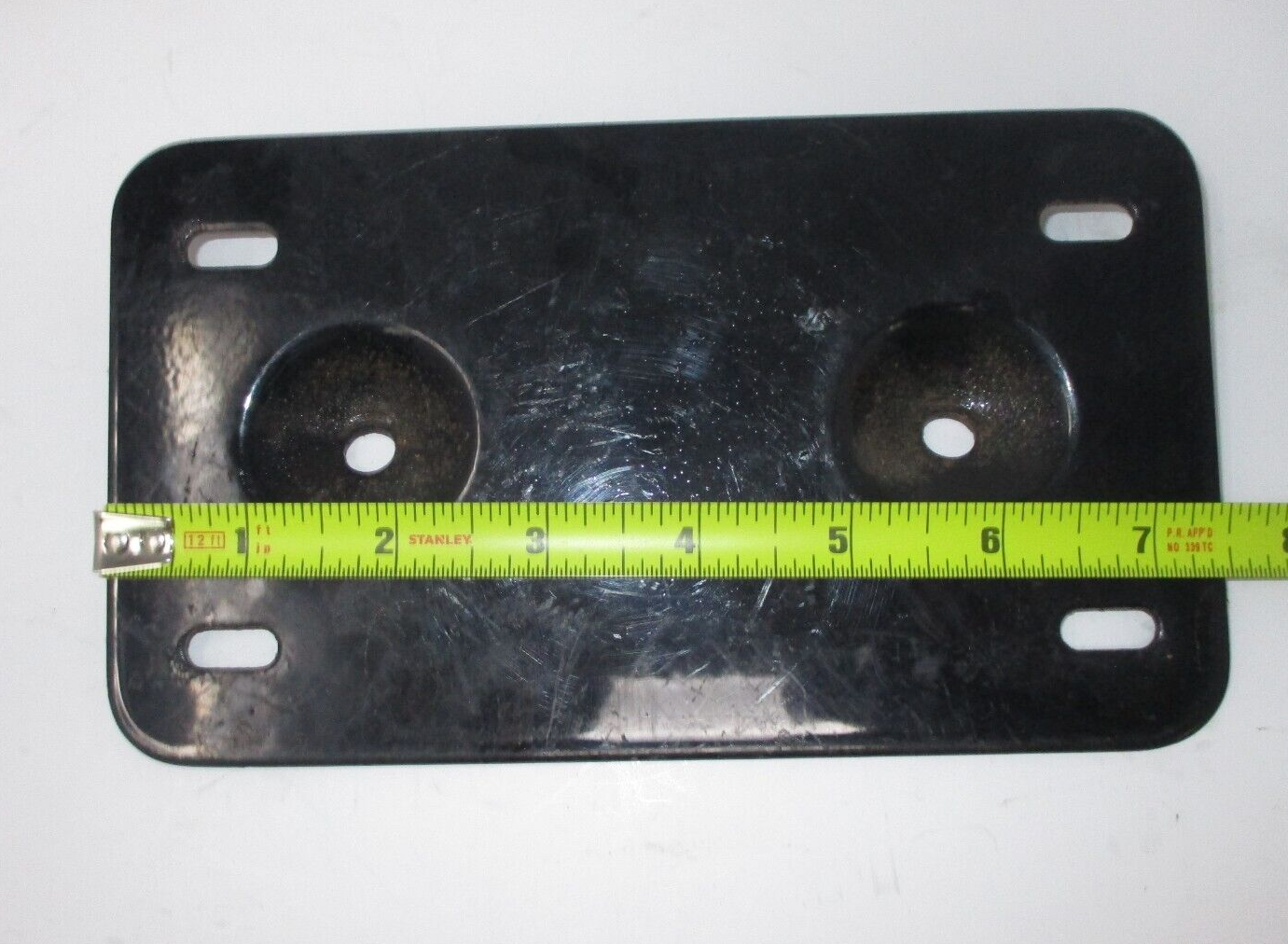 Black Steel Lay Down License Plate for Mounting Bar Unknown Fitment