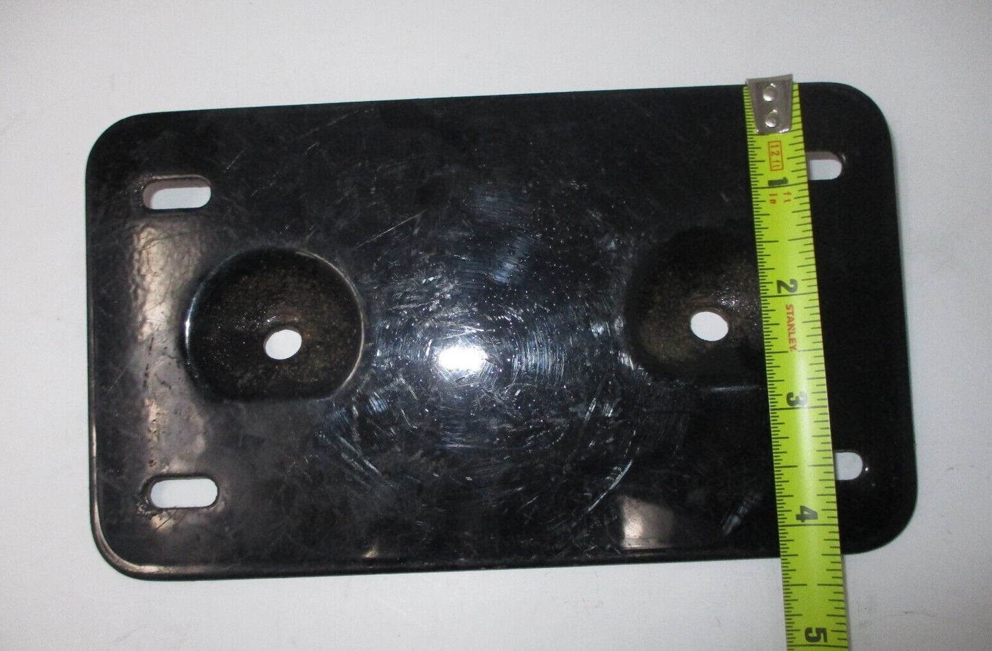 Black Steel Lay Down License Plate for Mounting Bar Unknown Fitment