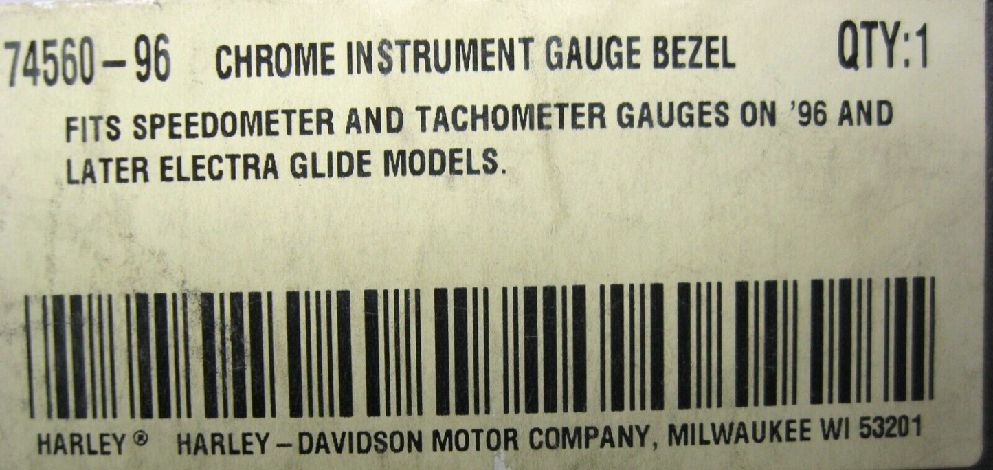 Harley-Davidson OEM 96 & Later Chrome Instrument Gauge Bezel Kit 74560-96