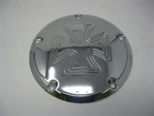 V-Twin Custom 5 hole Twin Cam Iron CROSS Derby Cover 42-6026