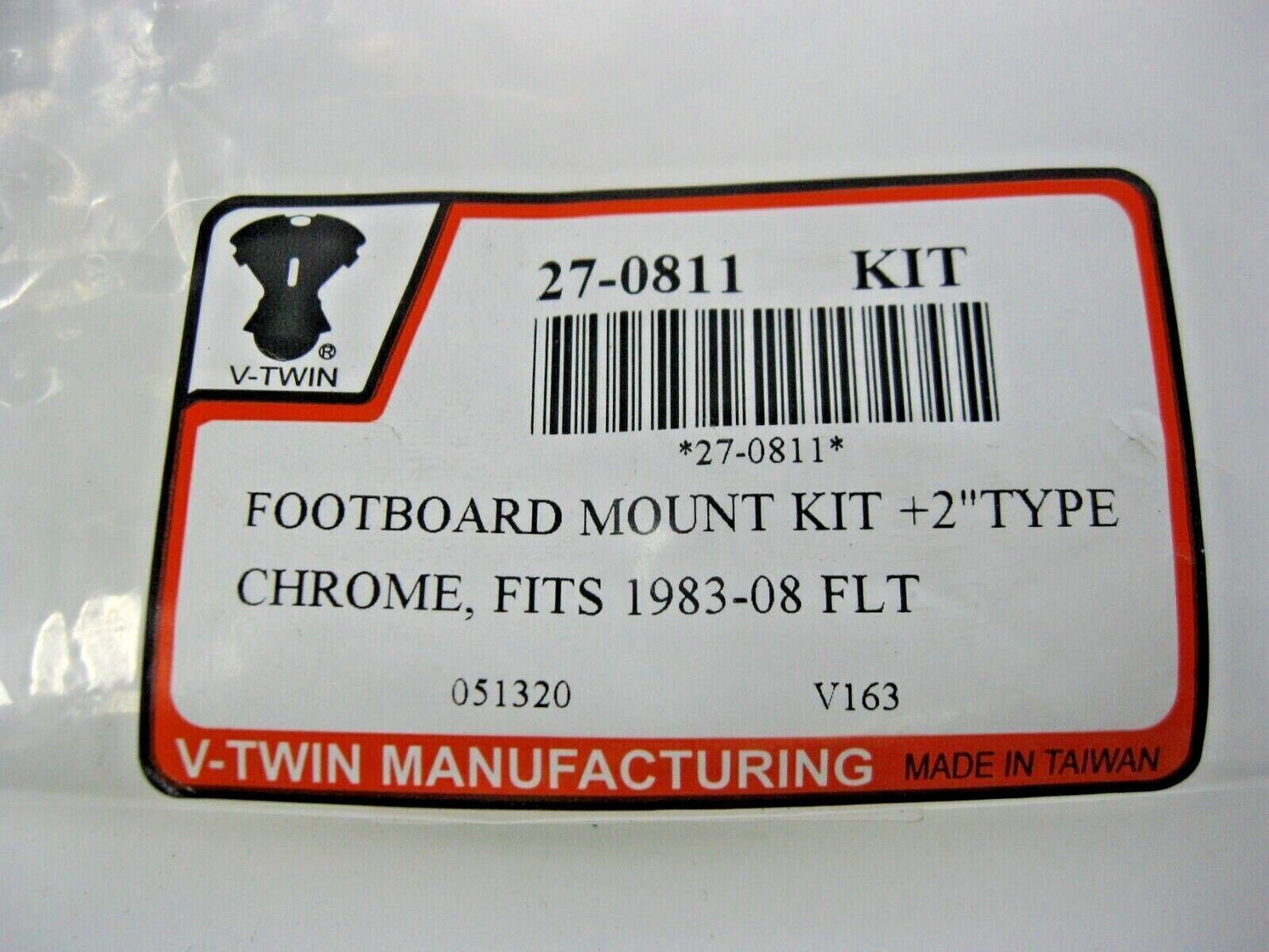 V-Twin 1983-08 FLT Chrome Footboard Mount Kit 27-0811