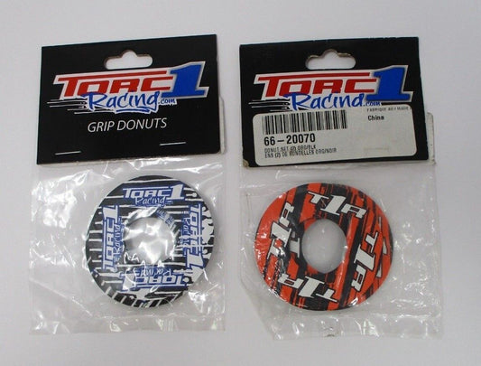 TORC1 Racing Donut Grip Set TWO PACK Blue/White and Orange/White