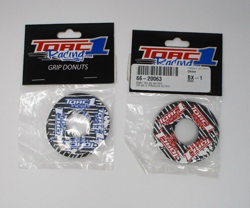 TORC1 Racing Donut Grip Set TWO PACK Blue/White and Red/White