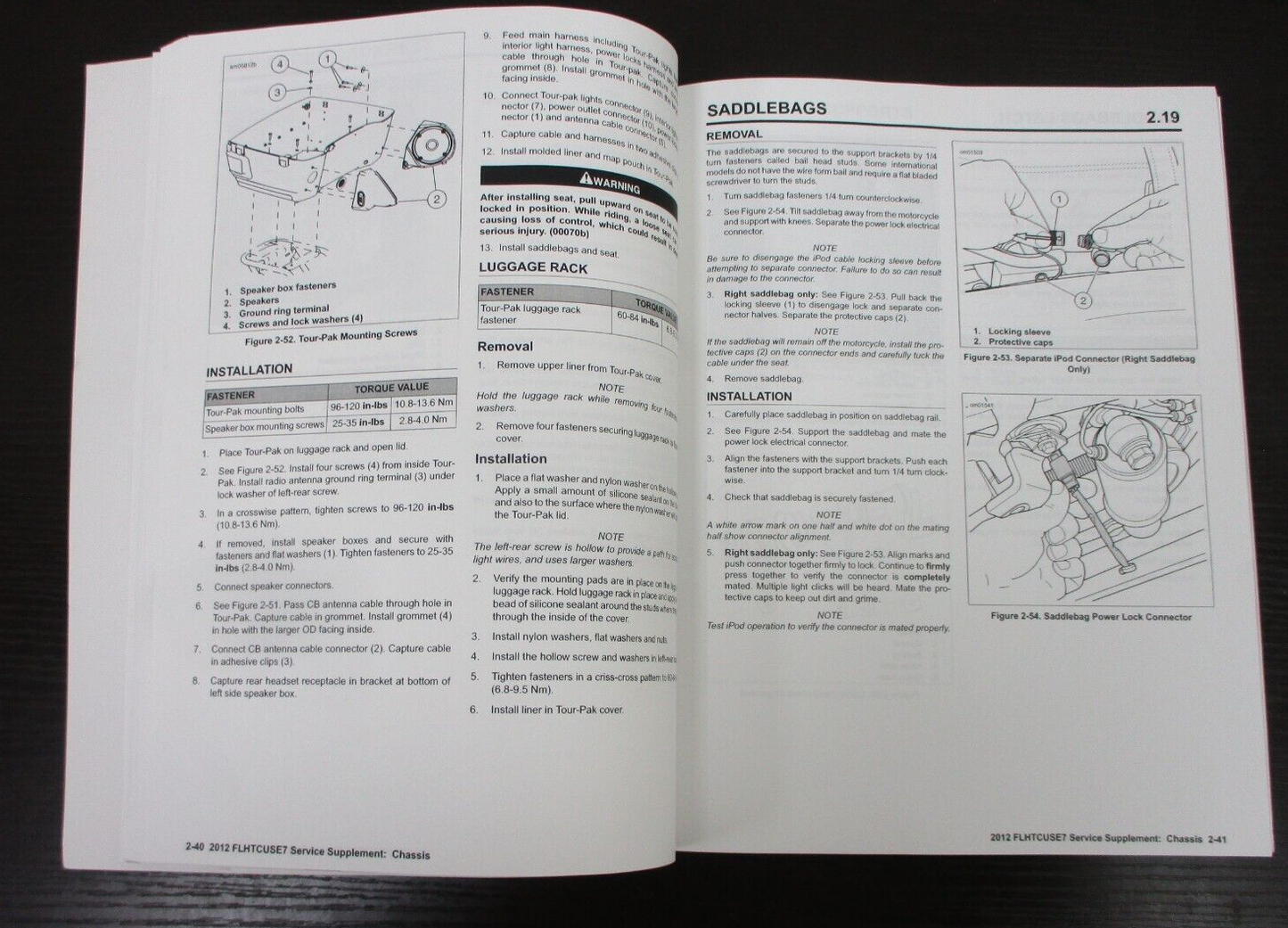 Harley-Davidson 2012 FLHTCUSE7 Model Service Manual Supplement 99500-12