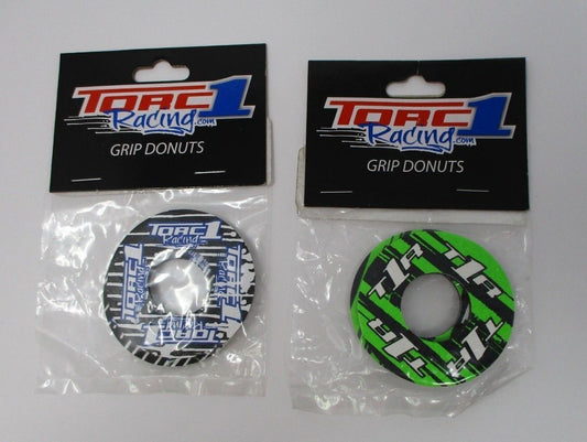 TORC1 Racing Donut Grip Set TWO PACK Blue/White and Green/White