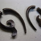 WHALE TAIL BROWN WOODEN FAKE GAUGE TRIBAL EARRINGS