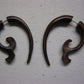 WHALE TAIL BROWN WOODEN FAKE GAUGE TRIBAL EARRINGS