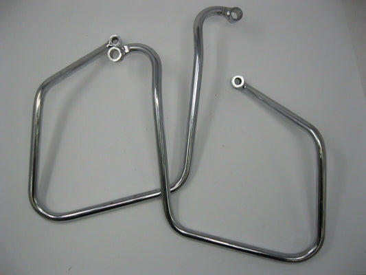 Unbranded Chrome Throw Over Saddlebag Guards (PAIR) (6.75" Between Holes)