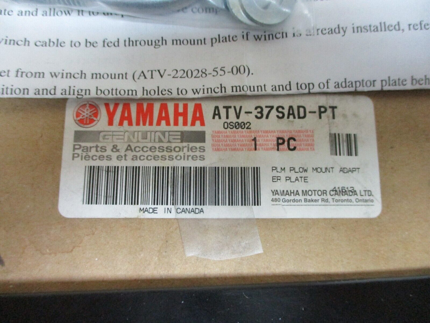 Yamaha 09-14 Kodiak 450 Plow Mount Adapter Plate ATV-37SAD-PT