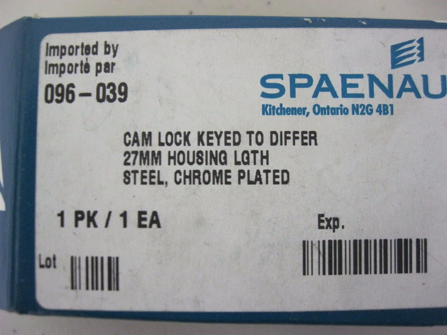 SPAENAUR CAM LOCK MODEL 096039 Precision Frame