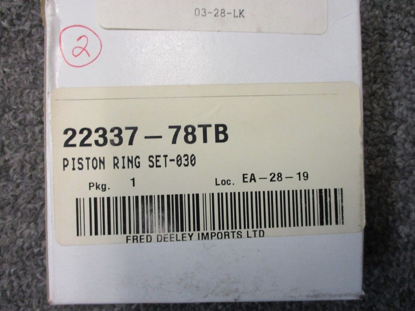 Harley Davidson OEM Piston Ring Set 22337-78TB