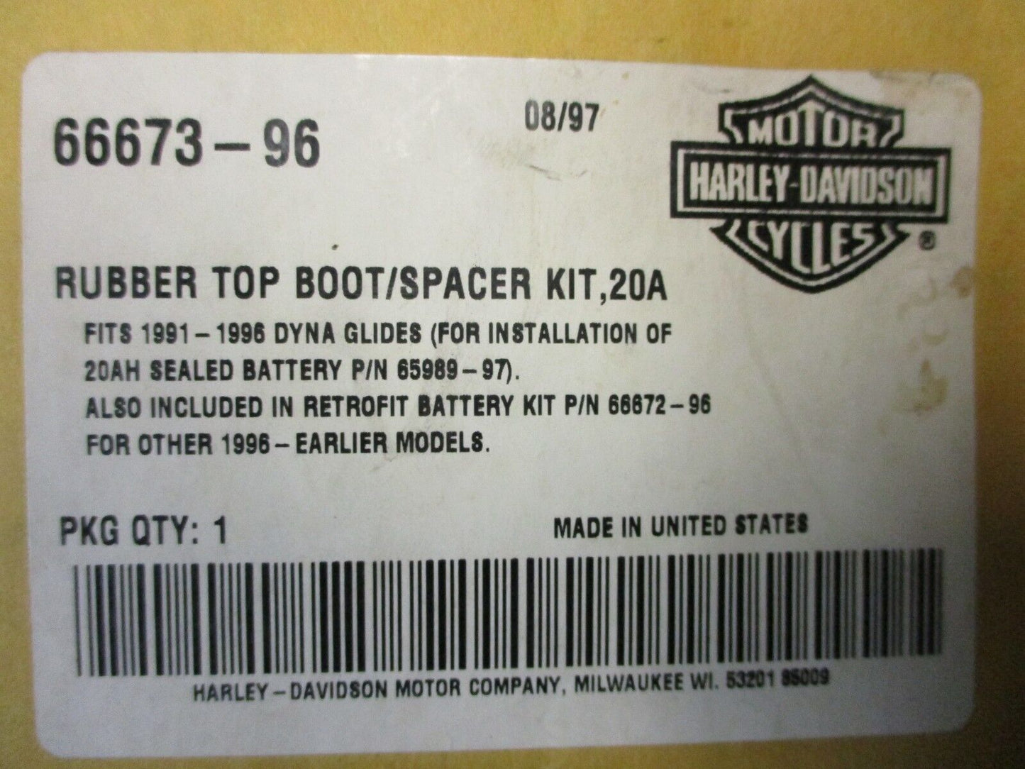 Harley Davidson OEM Dyna Glide Rubber Top Boot Spacer Kit 66673-96 1991-1996