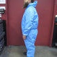 1 BLUE SMS PAINT SUIT COVERALLS WITH HOOD SIZE LARGE